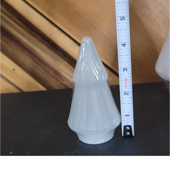 New! 3ct Glass Frosted Tree Set.   3 Sizes - Picture 4 of 6